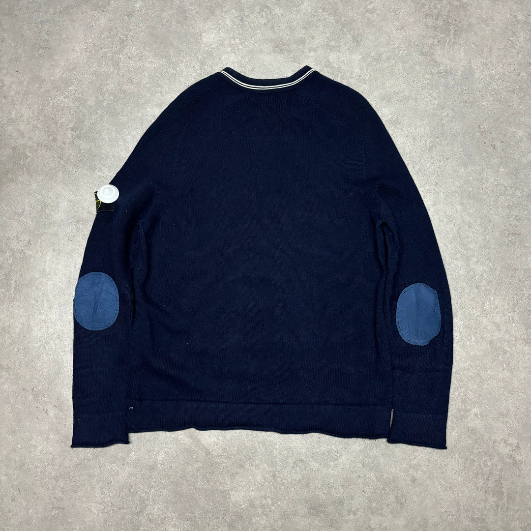 Vintage Stone Island Navy Heavy Knitted Sweater (XL)