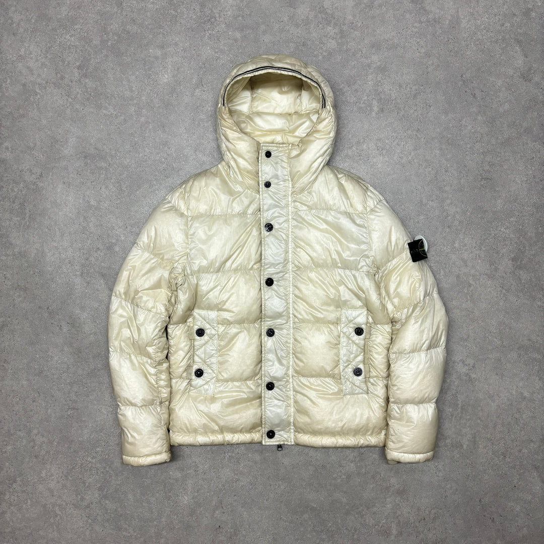 Vintage Stone Island Garment Dyed Down Cream Puffer Jacket (M)