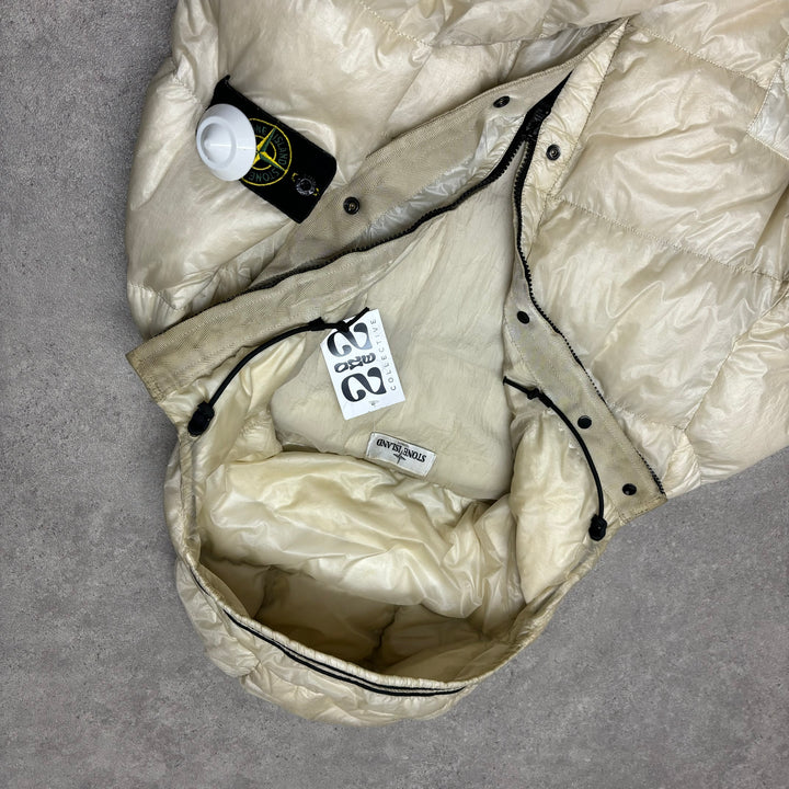 Vintage Stone Island Garment Dyed Down Cream Puffer Jacket (M)