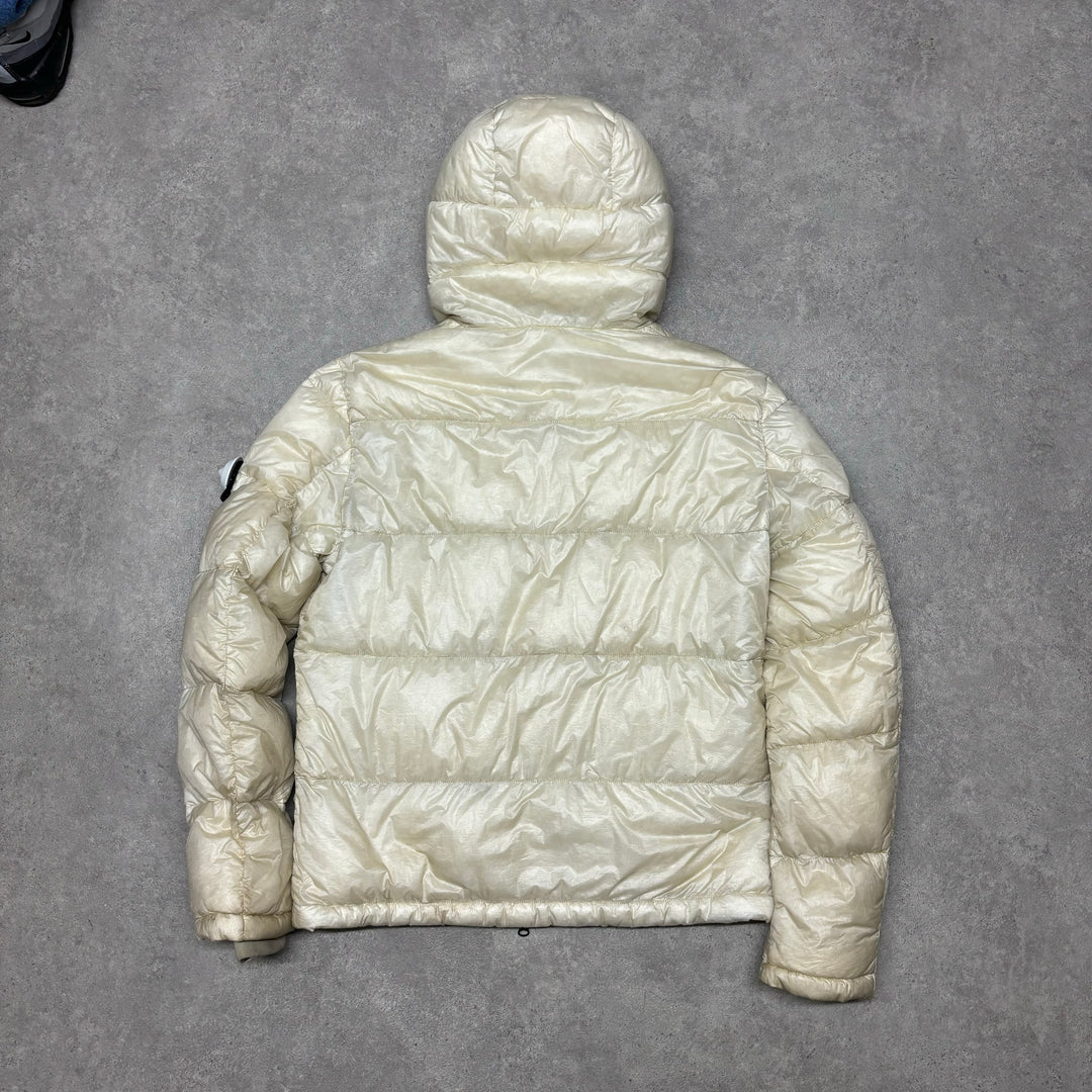 Vintage Stone Island Garment Dyed Down Cream Puffer Jacket (M)