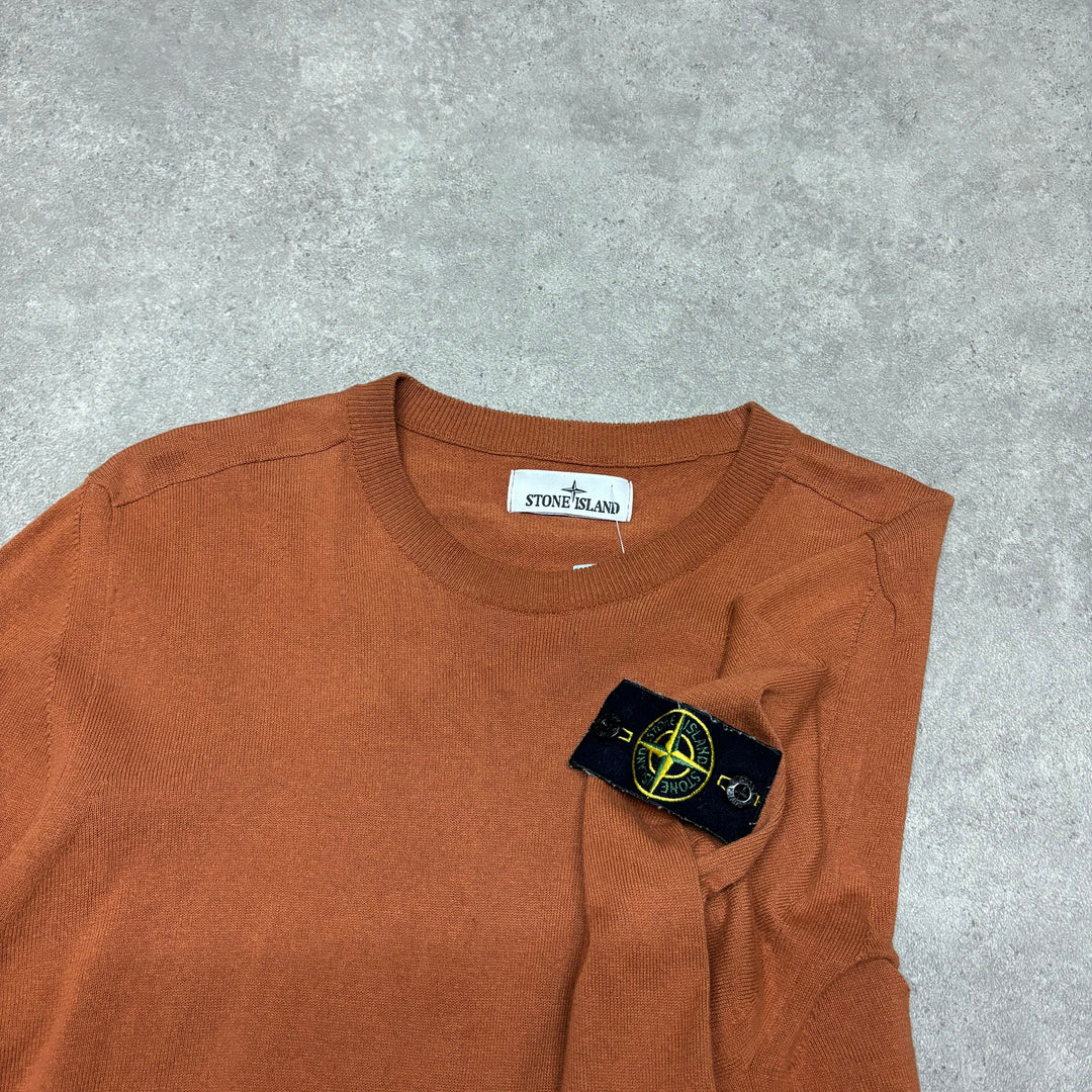 Vintage Stone Island Orange Crewneck Sweatshirt (L)
