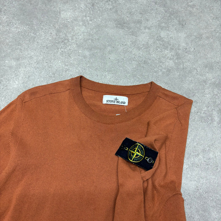Vintage Stone Island Orange Crewneck Sweatshirt (L)