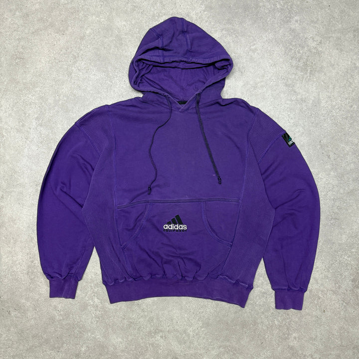 Vintage Adidas Equipment Hooded Sweatshirts Size L Purple