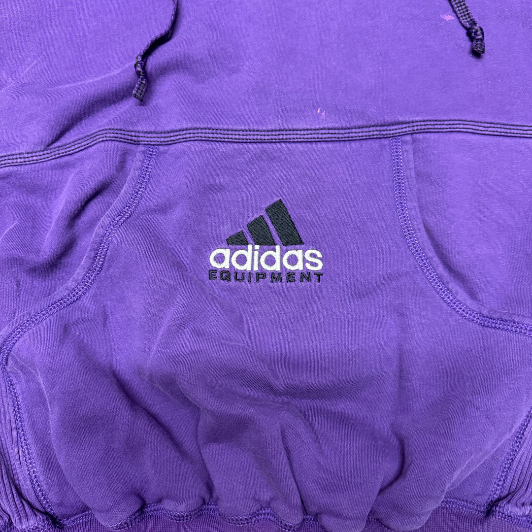 Vintage Adidas Equipment Hooded Sweatshirts Size L Purple