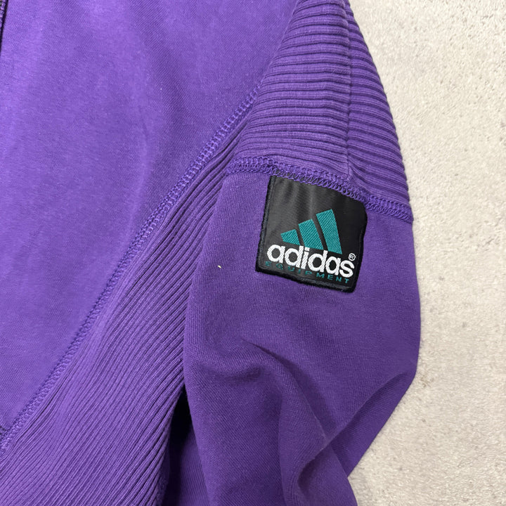 Vintage Adidas Equipment Hooded Sweatshirts Size L Purple