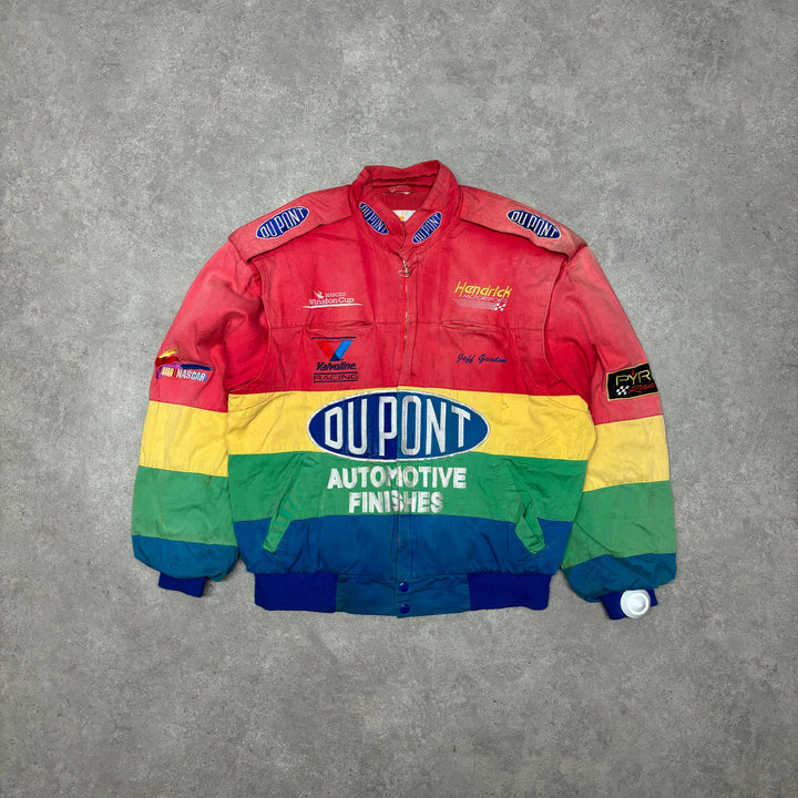 Vintage Nascar Dupont Multicoloured Red Racing Jacket (M)