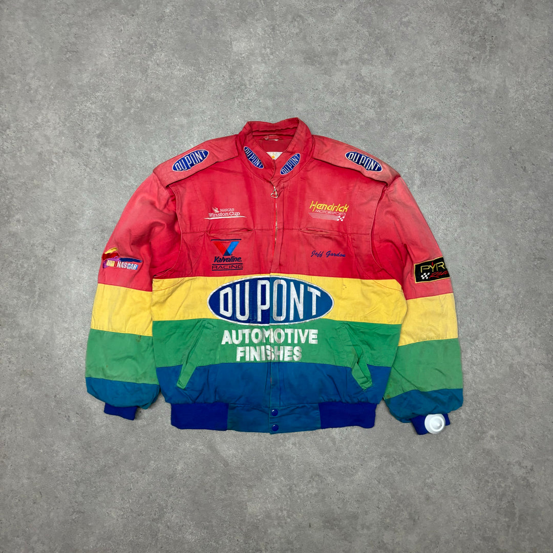 Vintage Nascar Dupont Multicoloured Red Racing Jacket (M)