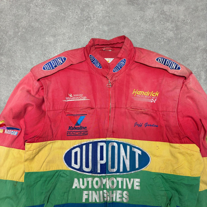 Vintage Nascar Dupont Multicoloured Red Racing Jacket (M)