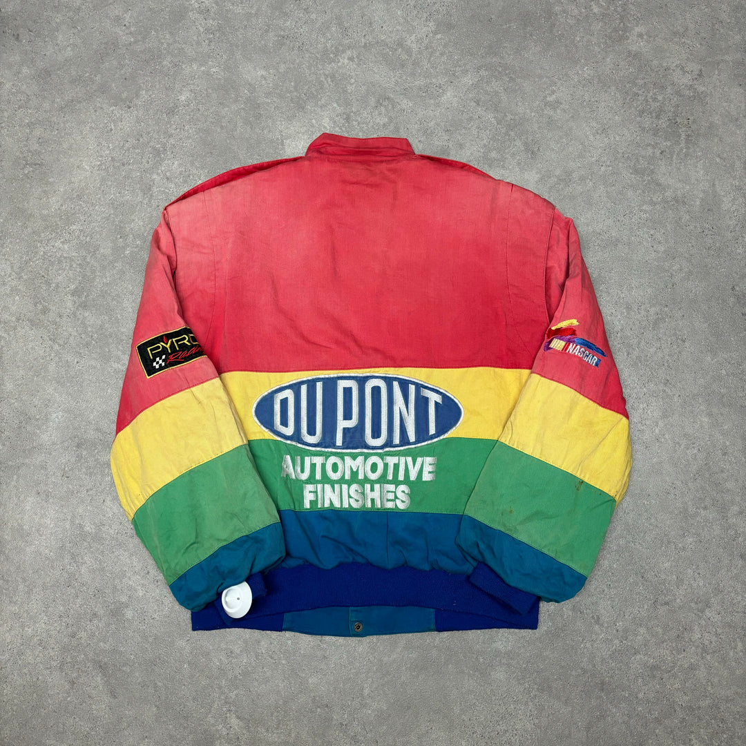 Vintage Nascar Dupont Multicoloured Red Racing Jacket (M)