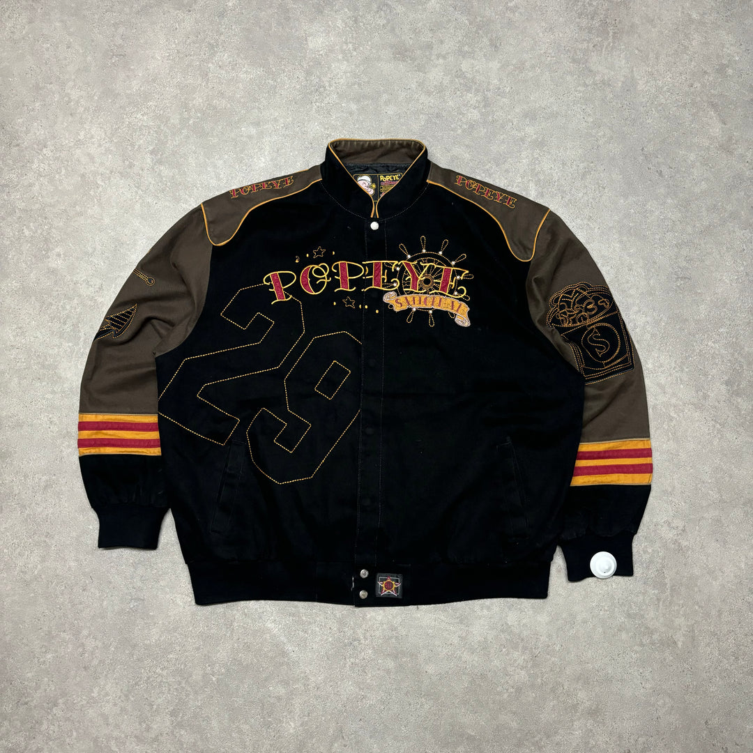 Vintage Popeye Black Racing Jacket (3XL)