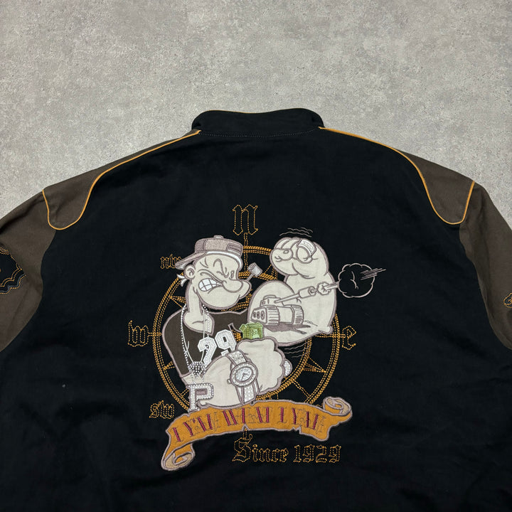 Vintage Popeye Black Racing Jacket (3XL)