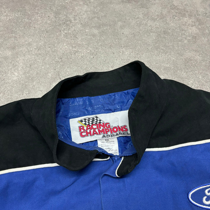 Vintage Nascar Ford Blue Racing Jacket (XXL)