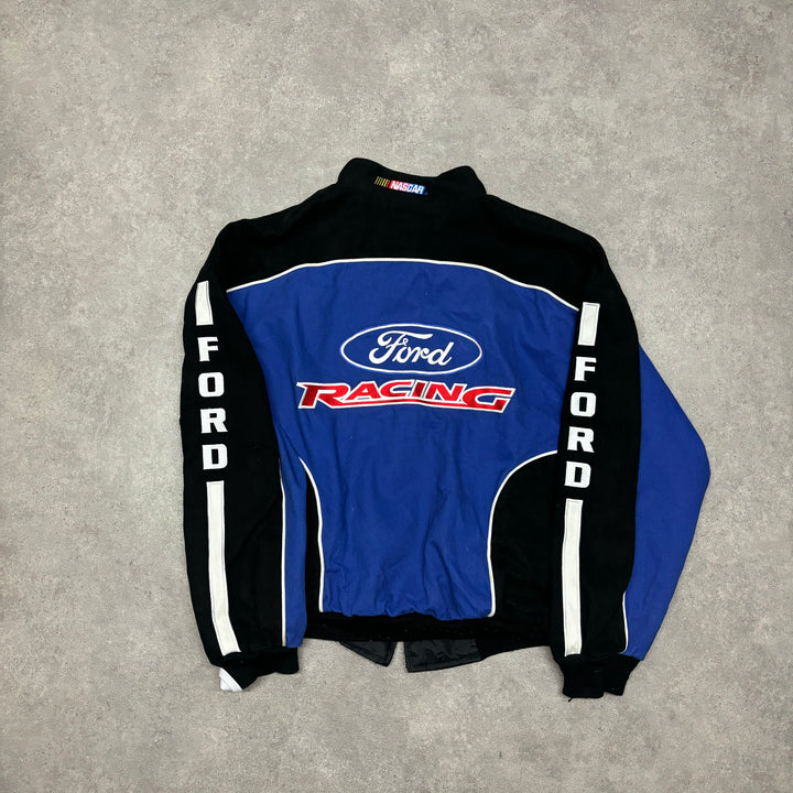Vintage Nascar Ford Blue Racing Jacket (XXL)