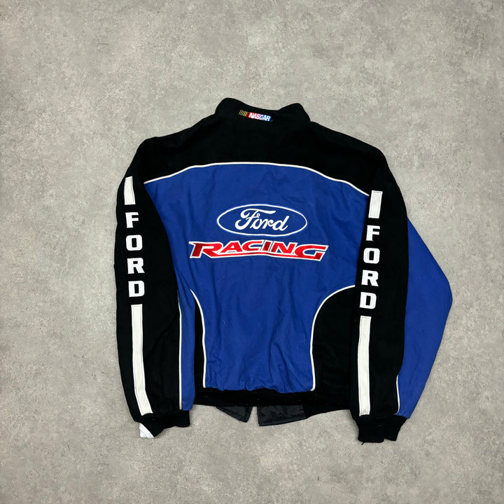 Vintage Nascar Ford Blue Racing Jacket (XXL)