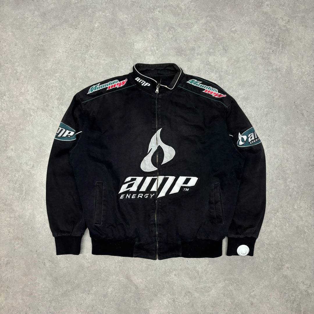 Vintage Nascar AMP Black Racing Jacket (XXL)