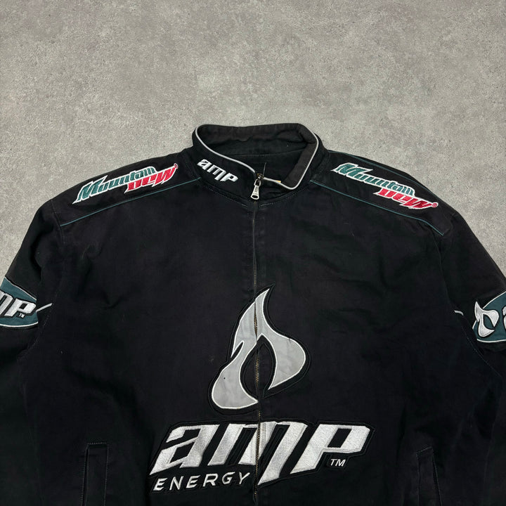 Vintage Nascar AMP Black Racing Jacket (XXL)