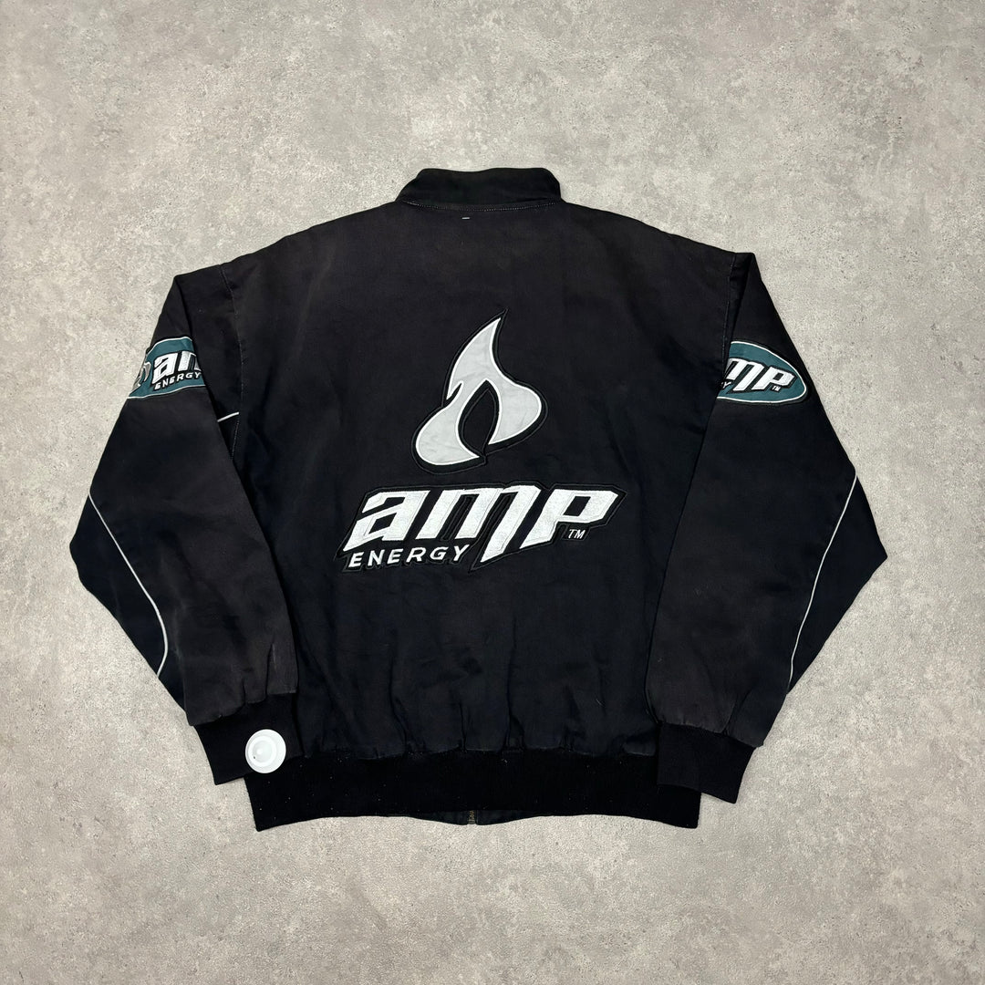 Vintage Nascar AMP Black Racing Jacket (XXL)