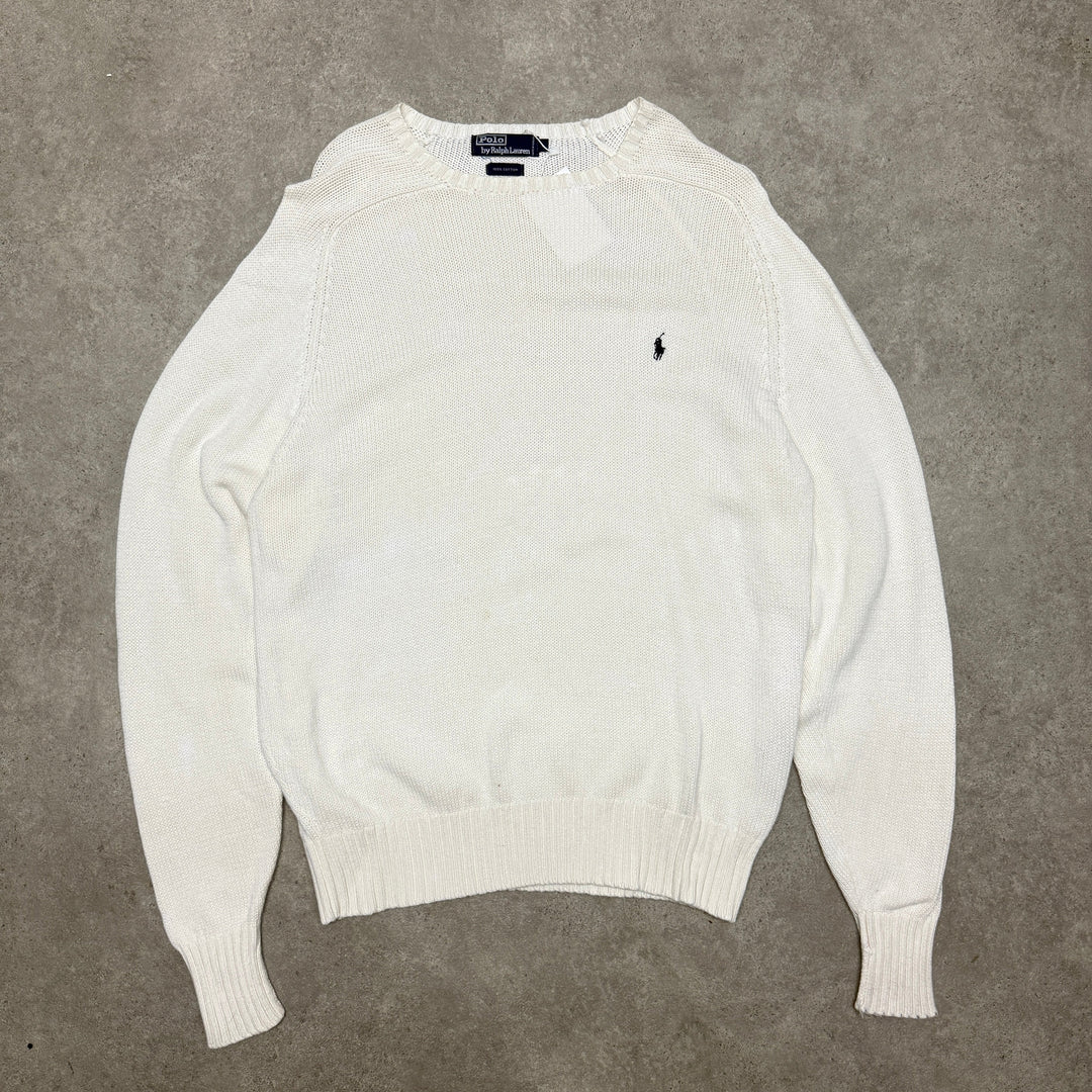 Polo Ralph Lauren Heavy Knitted Jumper Size L White