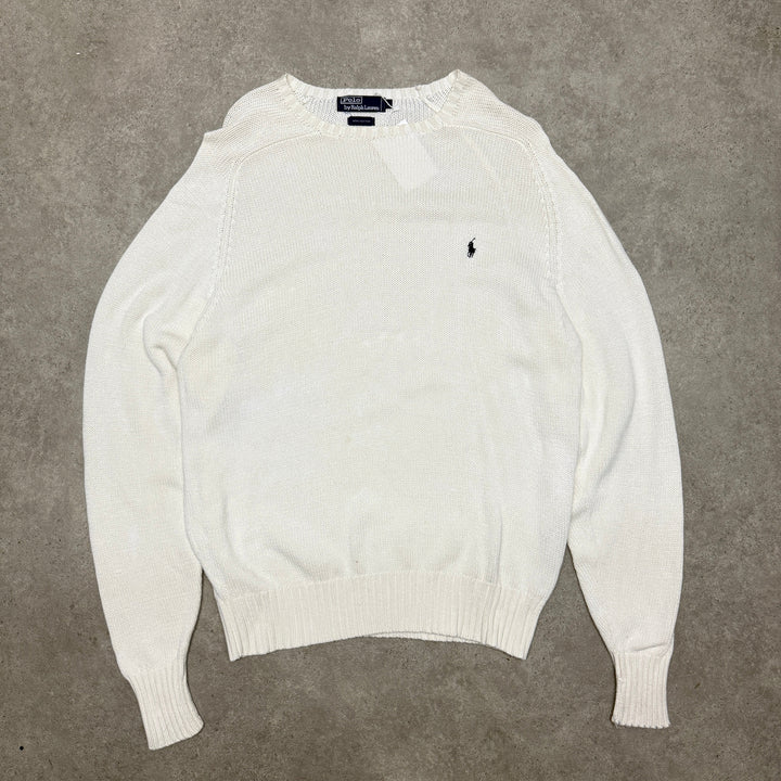 Polo Ralph Lauren Heavy Knitted Jumper Size L White