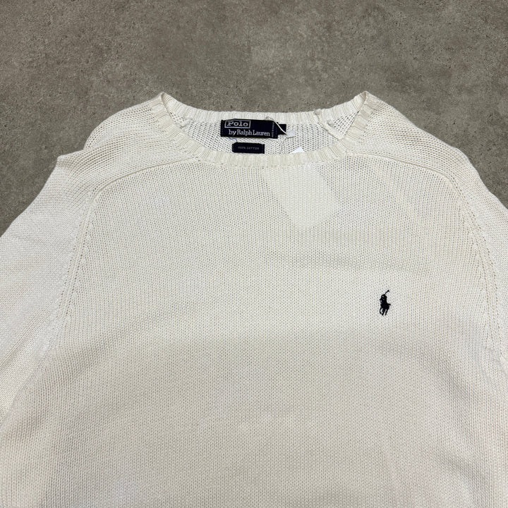 Polo Ralph Lauren Heavy Knitted Jumper Size L White