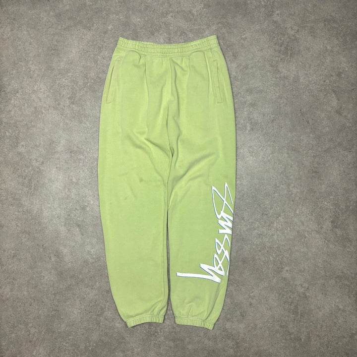 Vintage Stussy Green Hoodie & Tracksuit Bottom Set (L)