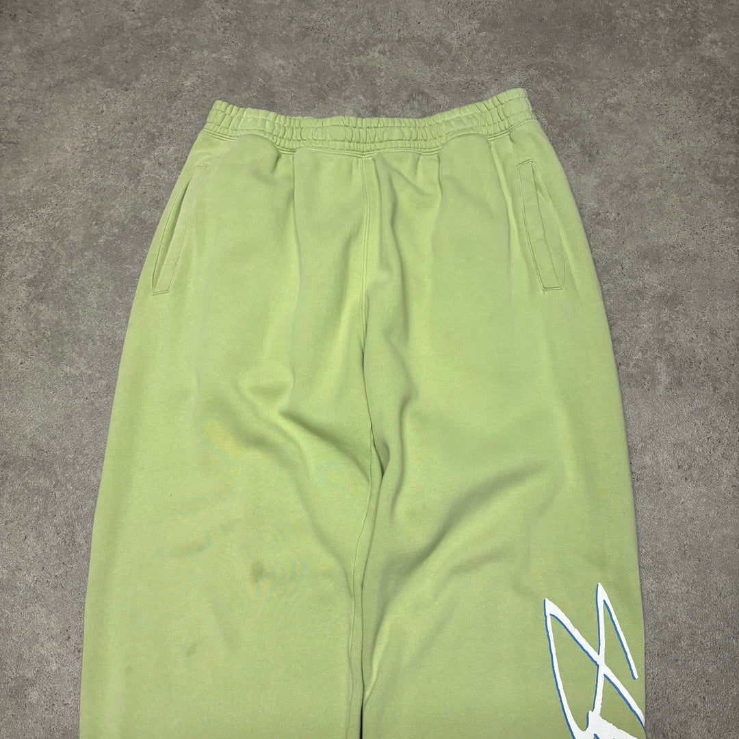 Vintage Stussy Green Hoodie & Tracksuit Bottom Set (L)