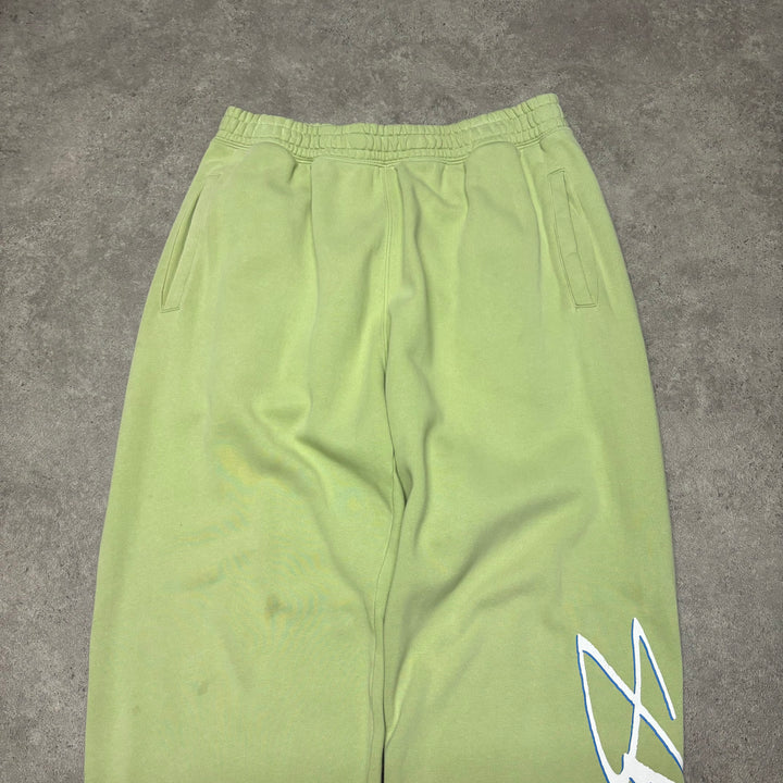 Vintage Stussy Green Hoodie & Tracksuit Bottom Set (L)