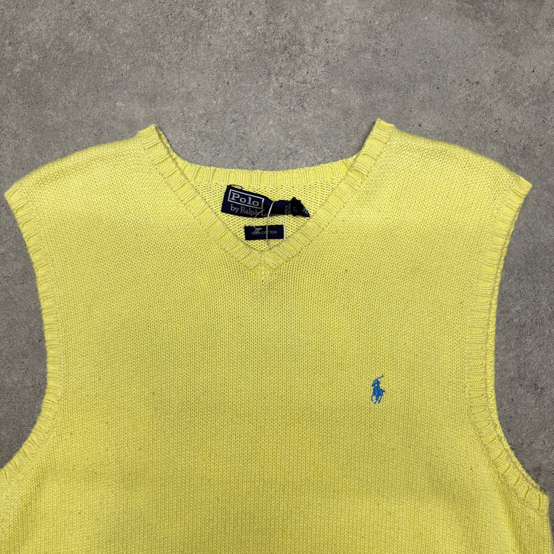 Polo Ralph Lauren Heavy Knit Vest Size L Yellow