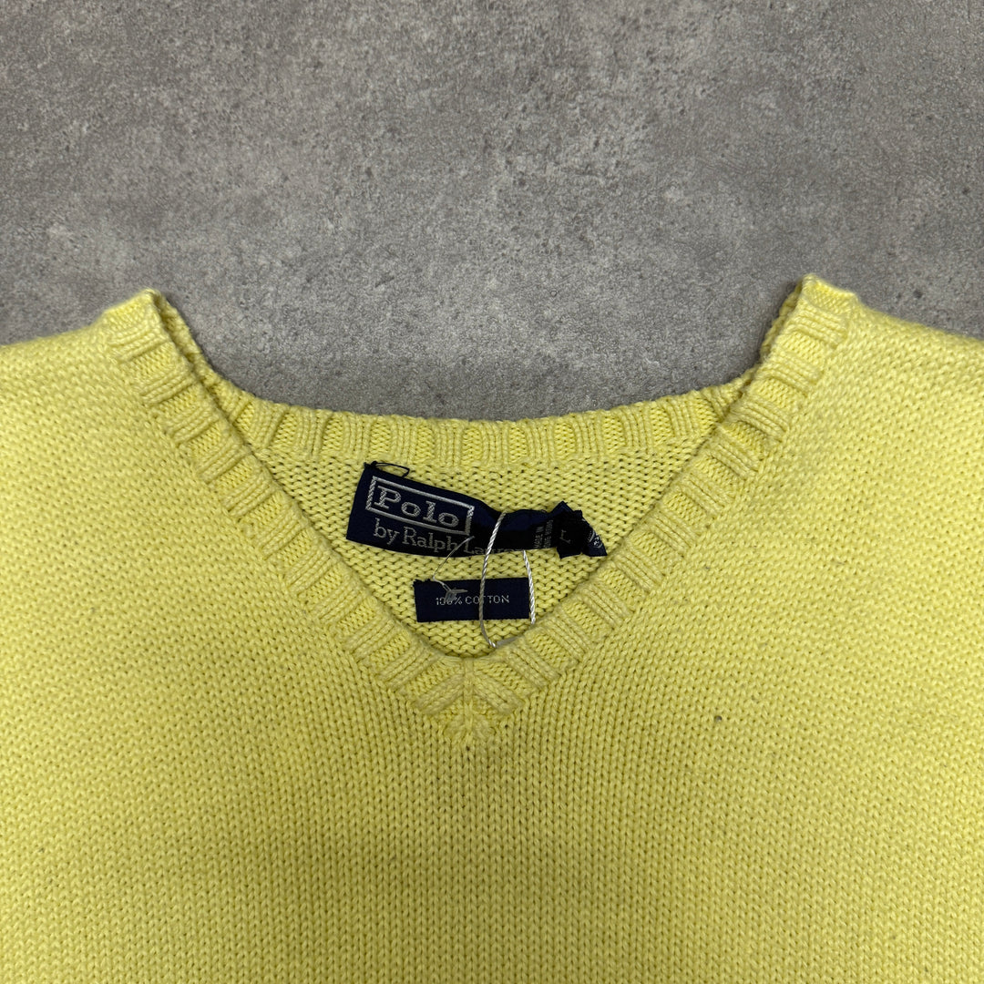 Polo Ralph Lauren Heavy Knit Vest Size L Yellow