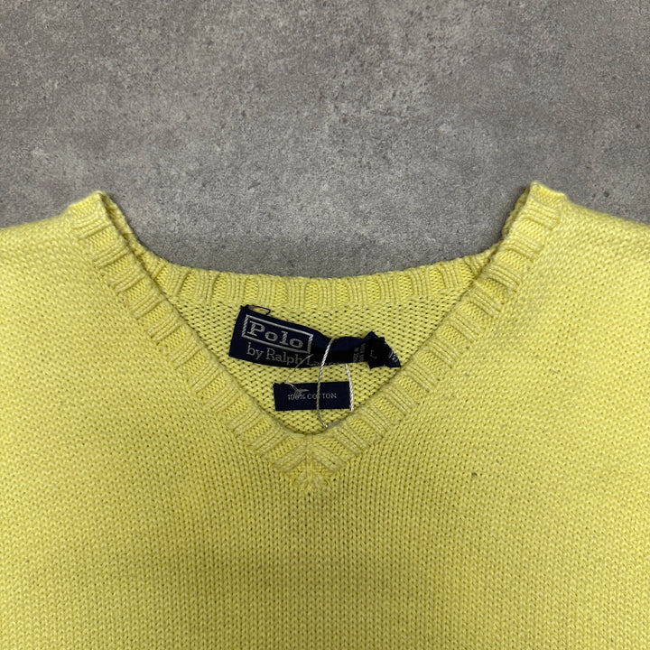 Polo Ralph Lauren Heavy Knit Vest Size L Yellow