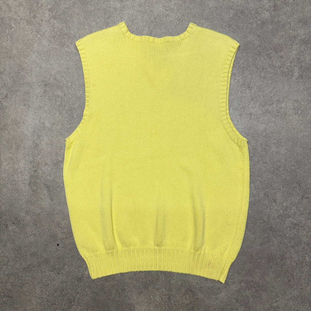 Polo Ralph Lauren Heavy Knit Vest Size L Yellow