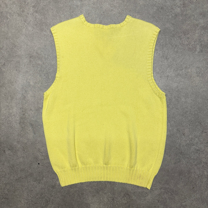 Polo Ralph Lauren Heavy Knit Vest Size L Yellow