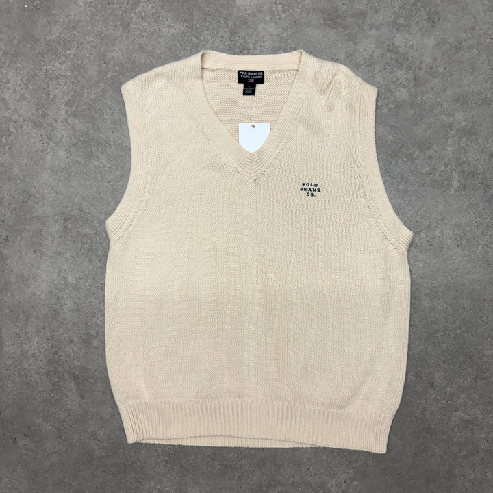 Polo Ralph Lauren Heavy Knit Vest Size L White