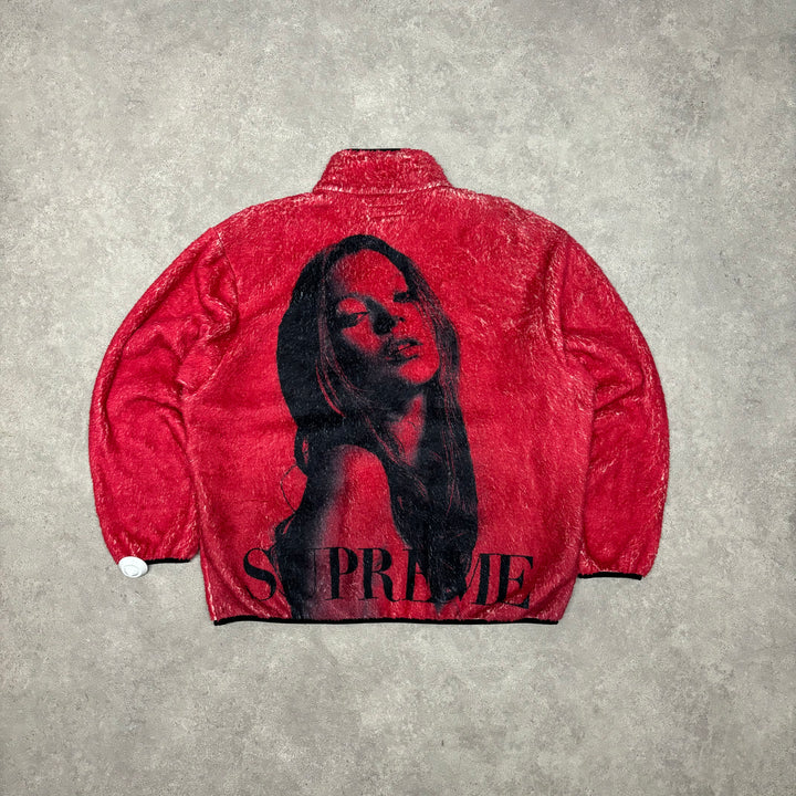 Supreme Kate Moss Print Red Fleece Jacket (L)