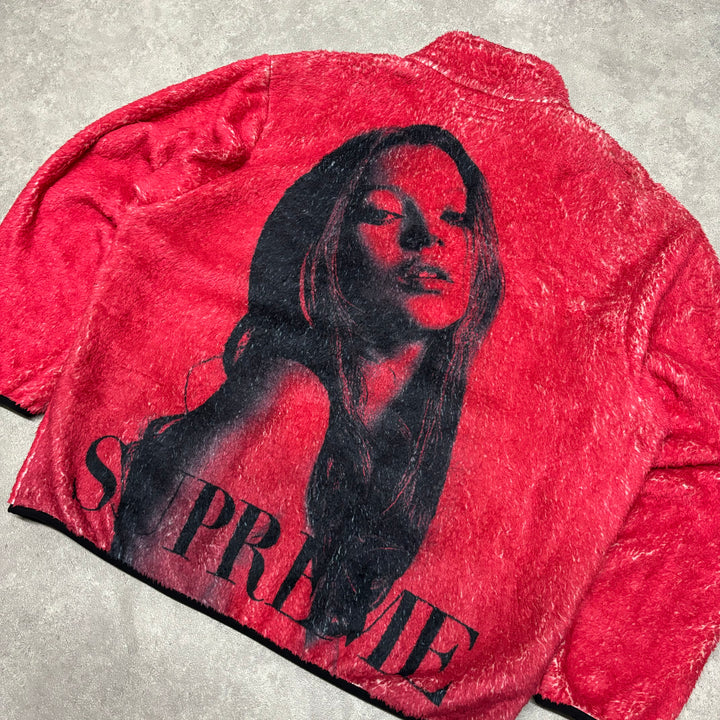 Supreme Kate Moss Print Red Fleece Jacket (L)