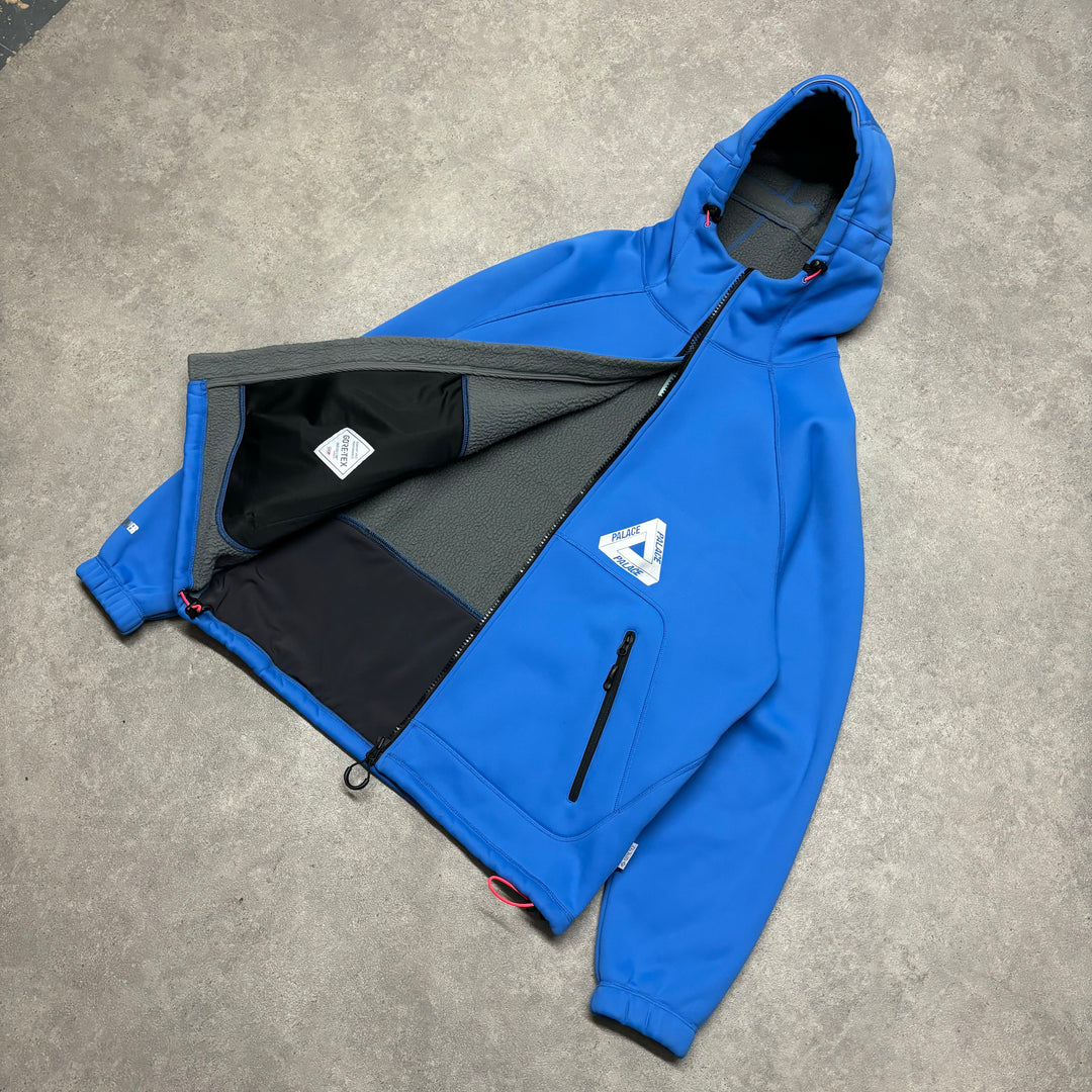Palace Gore Tex Blue Neoprene Hoodie (L)