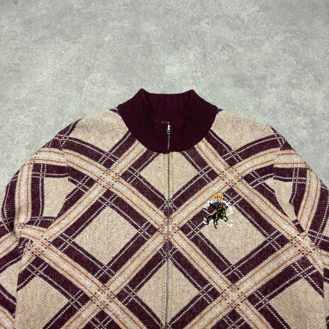 Palace Double Cross Beige Zip Up Cardigan (L)