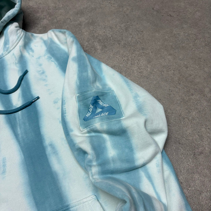 Palace Zebra Blue Tie Dye Pullover Hoodie (L)