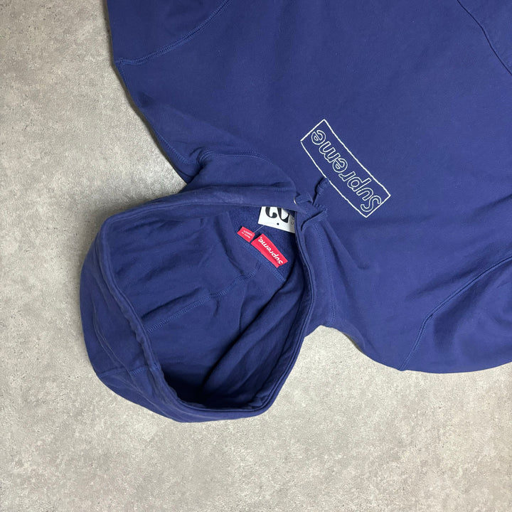 Supreme x Kaws Chalk Logo Navy Pullover Hoodie (L)