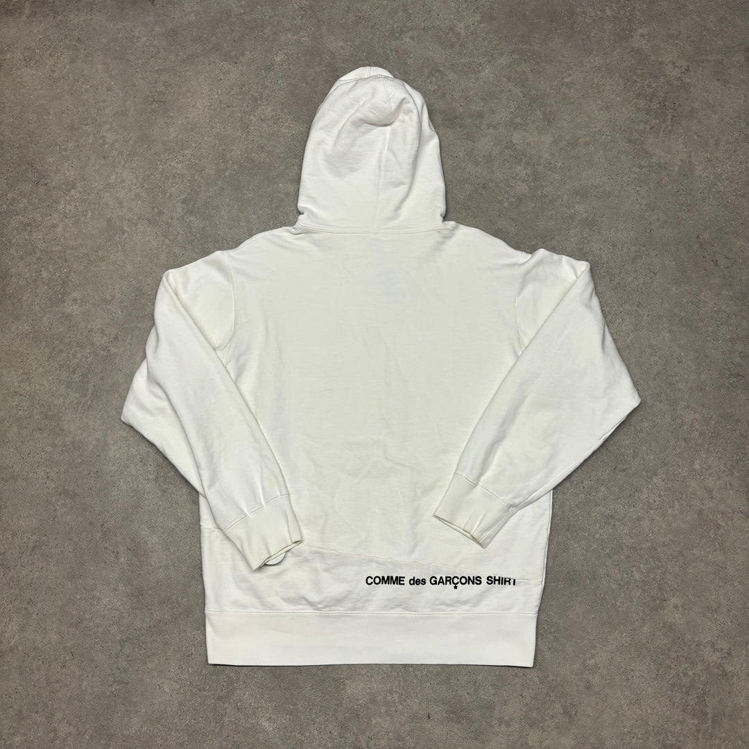 Supreme x Comme De Garçons White Box Logo Hoodie (L)