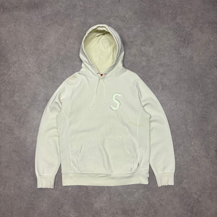 Supreme Light Green 'S' Logo Heavyweight Pullover Hoodie (M)