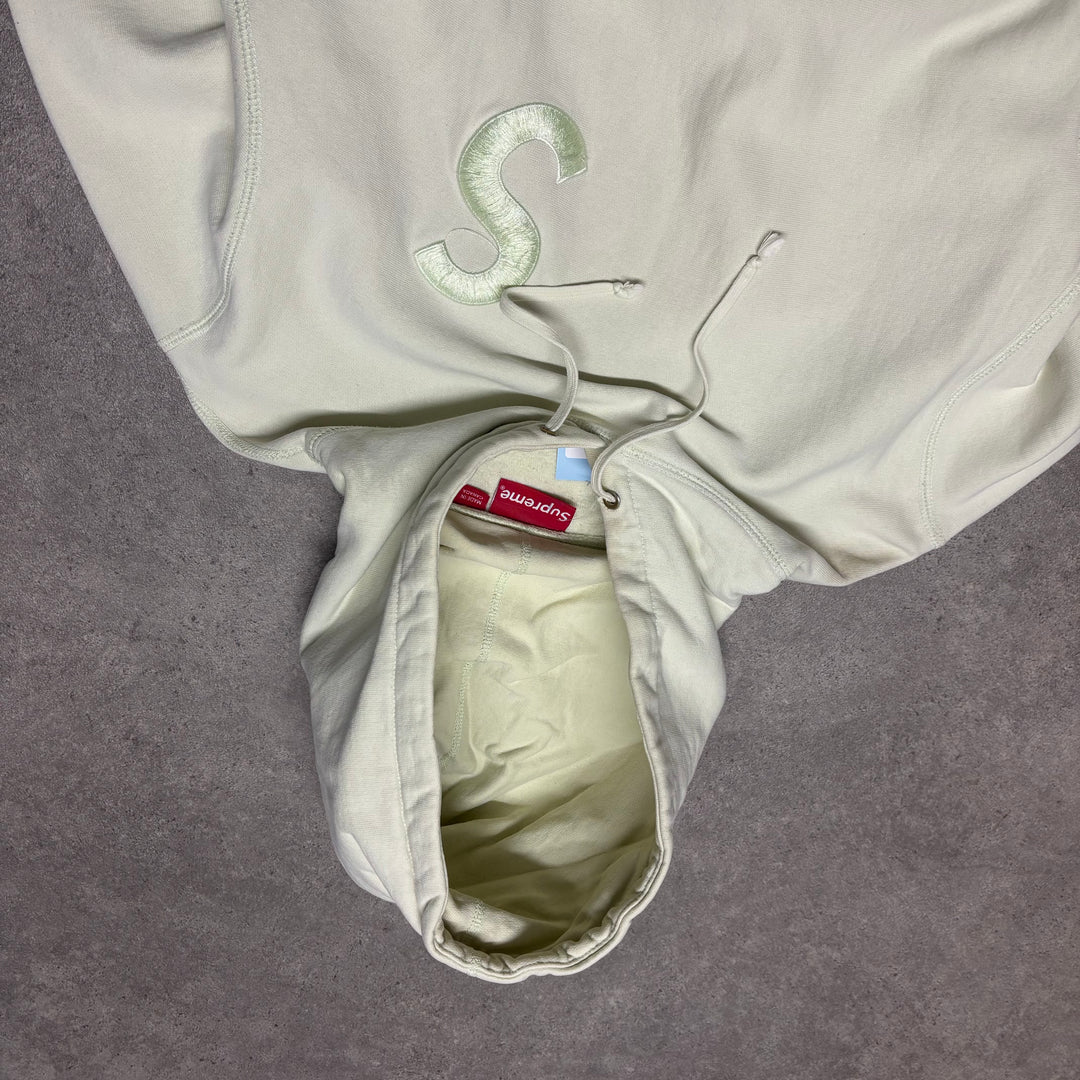Supreme Light Green 'S' Logo Heavyweight Pullover Hoodie (M)