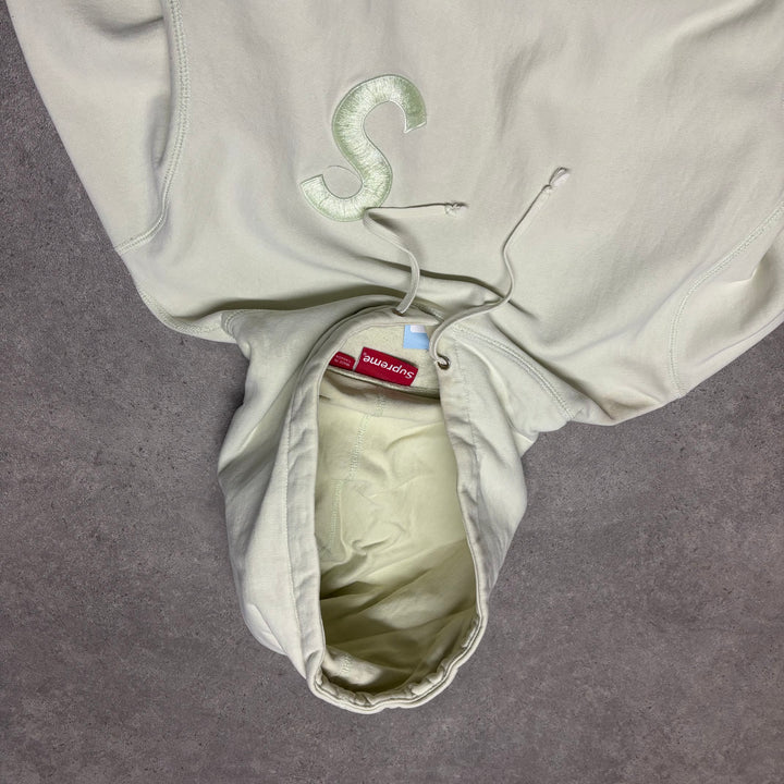 Supreme Light Green 'S' Logo Heavyweight Pullover Hoodie (M)
