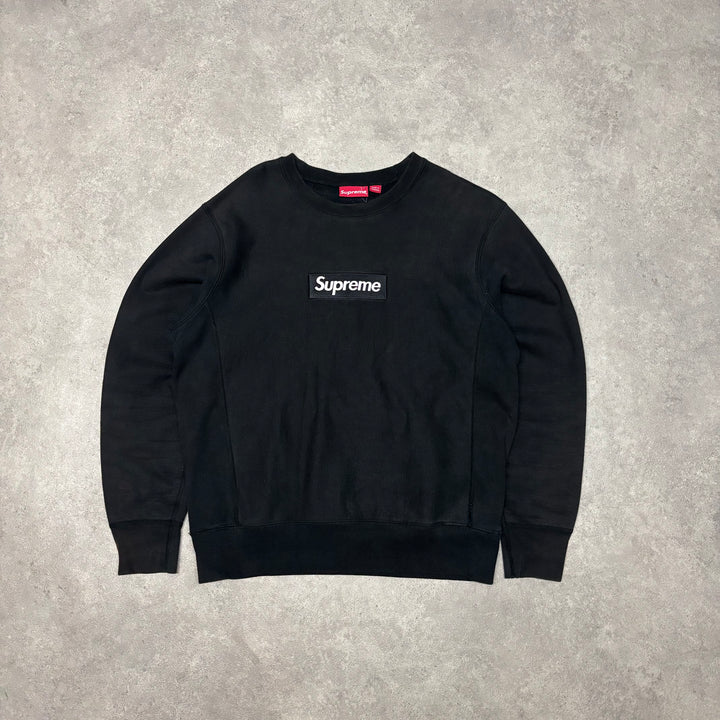 Supreme Box Logo Black Crewneck Sweatshirt (M)