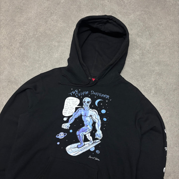 Supreme Daniel Johnston Silver Surfer Black Pullover Hoodie (M)
