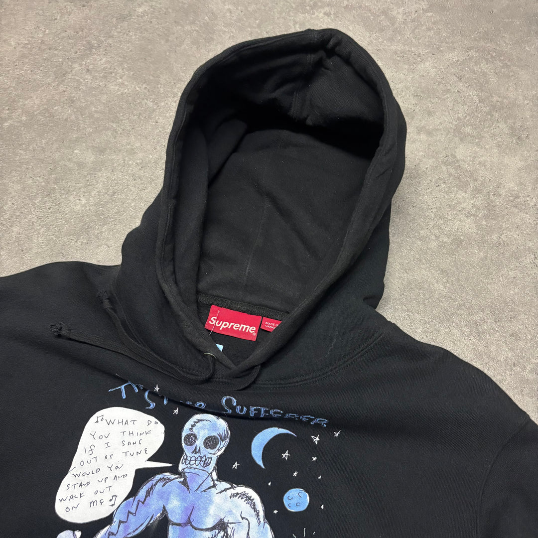 Supreme Daniel Johnston Silver Surfer Black Pullover Hoodie (M)