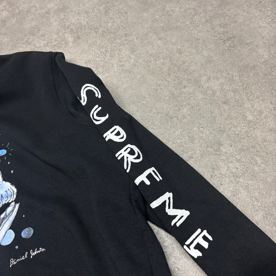 Supreme Daniel Johnston Silver Surfer Black Pullover Hoodie (M)