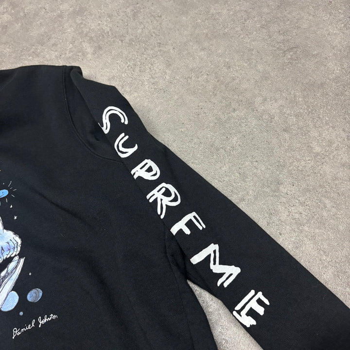 Supreme Daniel Johnston Silver Surfer Black Pullover Hoodie (M)