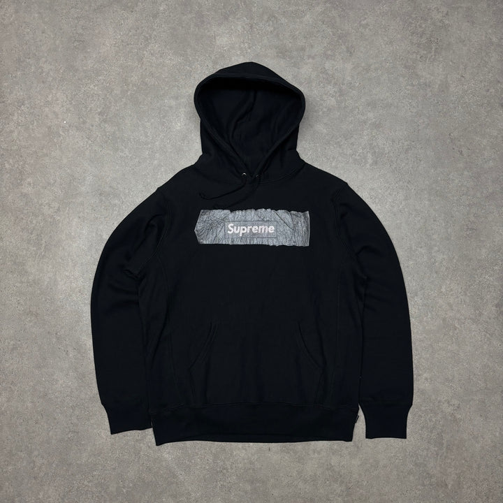 Supreme x Swarovski Box Log Black Pullover Hoodie (M)