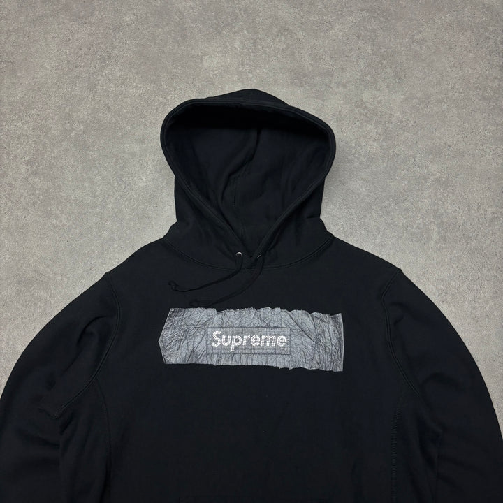 Supreme x Swarovski Box Log Black Pullover Hoodie (M)